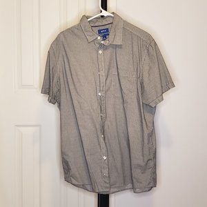 Used Apt. 9 Men's Premier Flex White w/ black spots Short Sleeve Button up XL